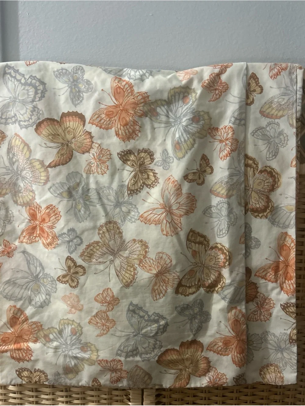 2-Vintage Burlington No Iron Percale Amari Butterfly Standard Pillowcase